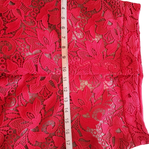 Mango Red Lace Wide Leg Pants - Picture 9 of 10